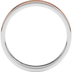 14K Yellow Or White Or Rose Gold Stepped-Edge Inlay Flat Band