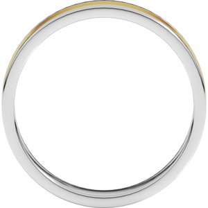 14K White/Yellow Gold 4 Mm Standard Standard Weight Flat Grooves Size 7