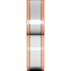 14K Yellow Or White Or Rose Gold Stepped-Edge Inlay Flat Band