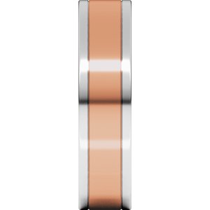 14K Yellow Or White Or Rose Gold Stepped-Edge Inlay Flat Band