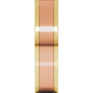 14K Yellow Or White Or Rose Gold Stepped-Edge Inlay Flat Band