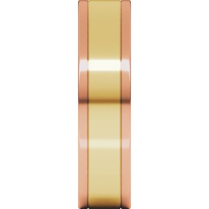 14K Yellow Or White Or Rose Gold Stepped-Edge Inlay Flat Band