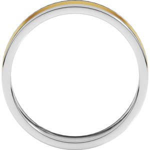 14K White/Yellow Gold 5 Mm Standard Standard Weight Flat Grooves Size 7.5