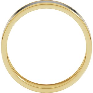 14K Yellow/White Gold  5 Mm Standard Standard Weight Flat Grooves Size 11