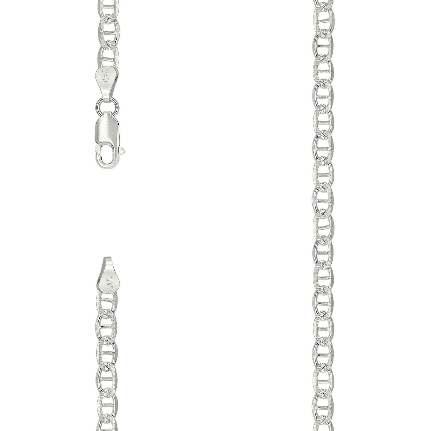 Sterling Silver Solid Classic Mariner Bracelet Silver