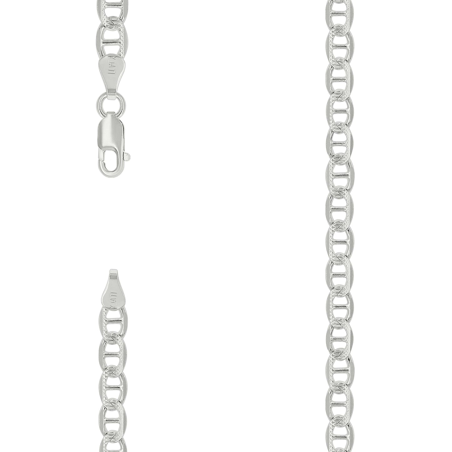 Sterling Silver Solid Classic Mariner Chain Silver