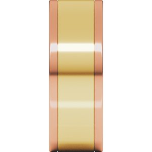 14K Yellow Or White Or Rose Gold Stepped-Edge Inlay Flat Band