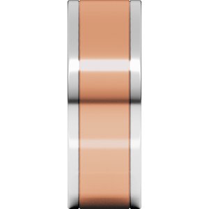 14K Yellow Or White Or Rose Gold Stepped-Edge Inlay Flat Band
