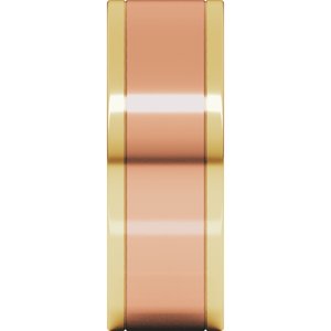 14K Yellow Or White Or Rose Gold Stepped-Edge Inlay Flat Band