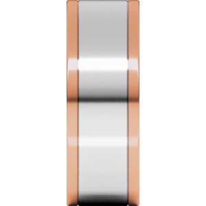 14K Yellow Or White Or Rose Gold Stepped-Edge Inlay Flat Band