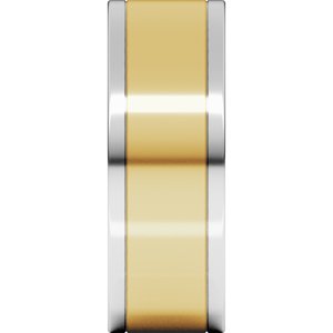 14K Yellow Or White Or Rose Gold Stepped-Edge Inlay Flat Band