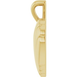 14K Yellow Gold 15.74 X 12.98 Mm Polished Ribbed Heart Pendant