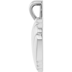 Sterling Silver 15.74 X 12.98 Mm Polished Ribbed Heart Pendant