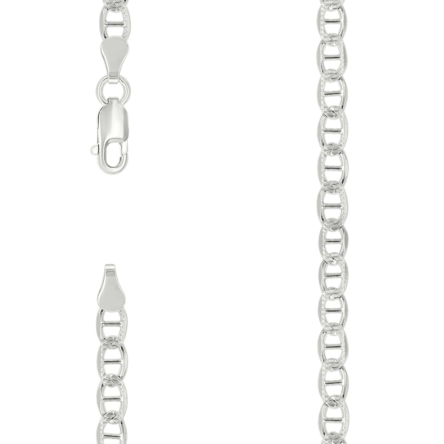 Sterling Silver Solid Classic Mariner Bracelet Silver