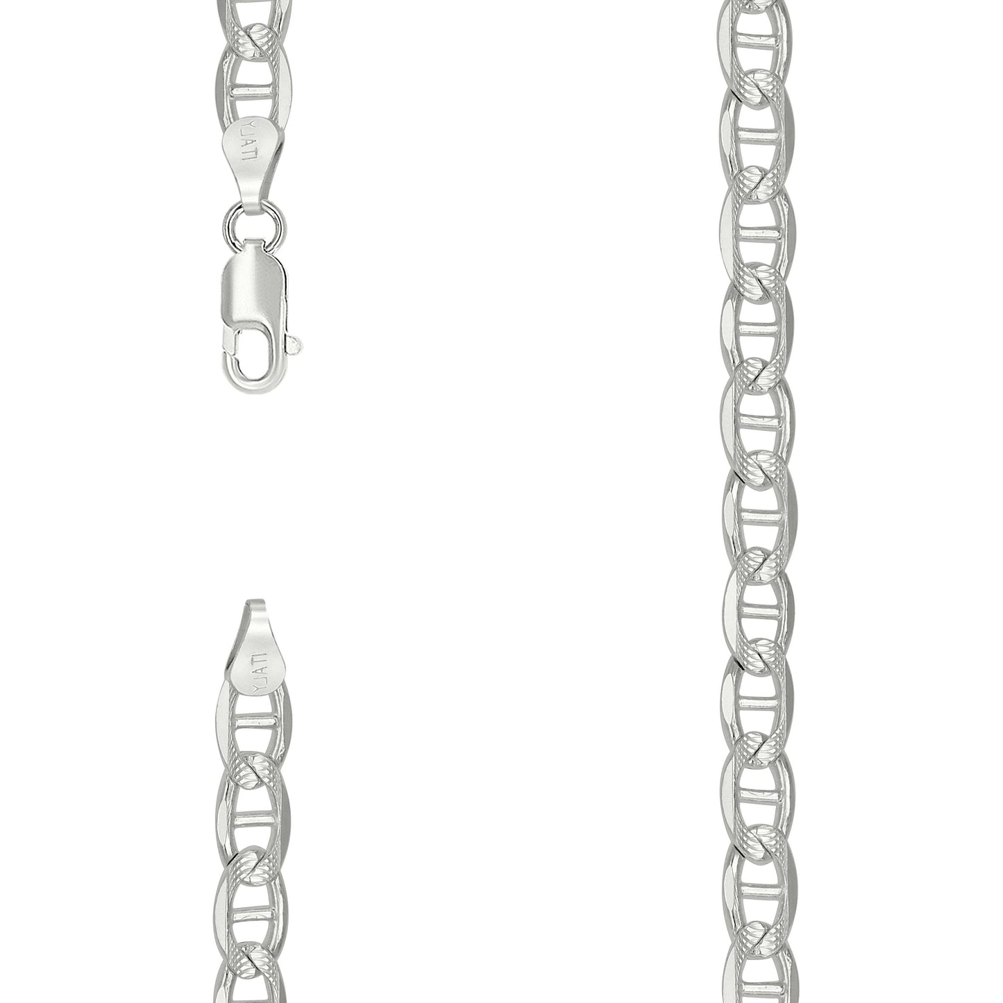 Sterling Silver Solid Classic Mariner Chain Silver