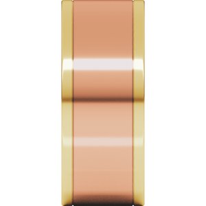 14K Yellow Or White Or Rose Gold Stepped-Edge Inlay Flat Band
