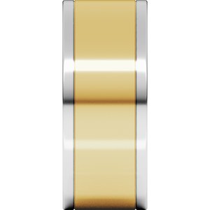 14K Yellow Or White Or Rose Gold Stepped-Edge Inlay Flat Band