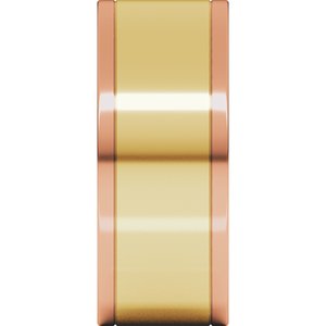 14K Yellow Or White Or Rose Gold Stepped-Edge Inlay Flat Band