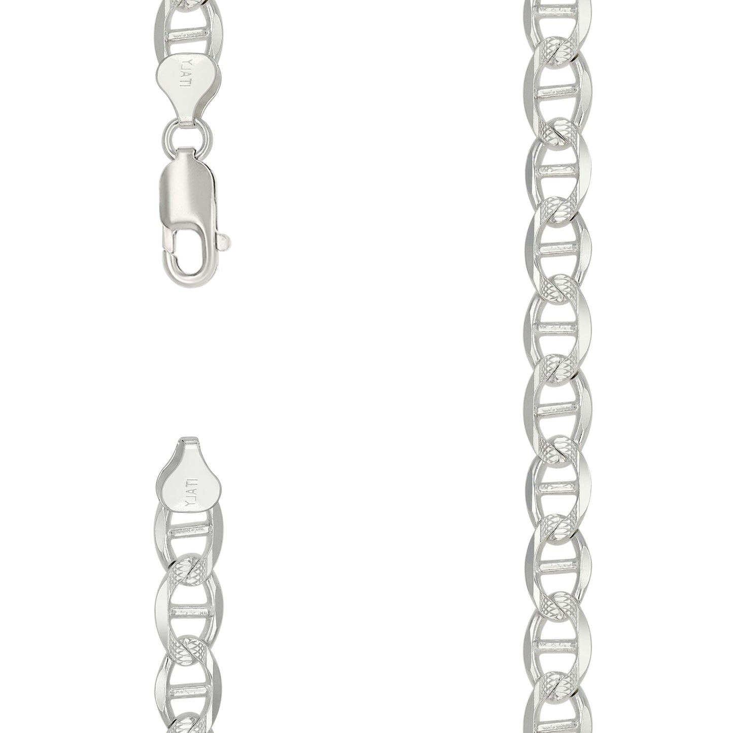 Sterling Silver Solid Classic Mariner Bracelet Silver