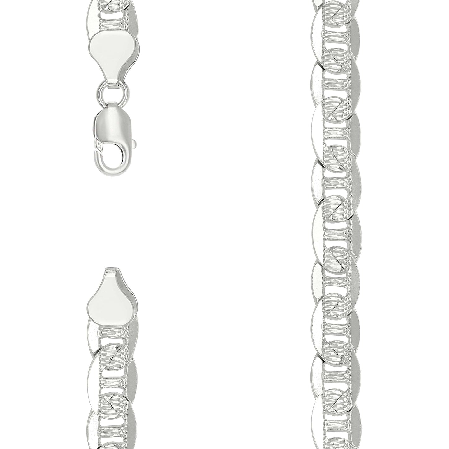Sterling Silver Solid Classic Mariner Chain Silver