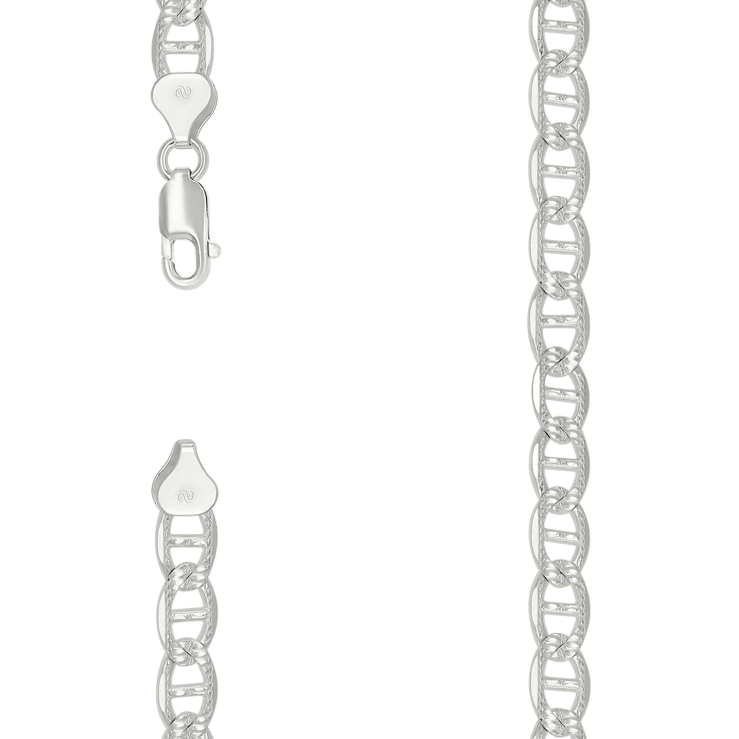 Sterling Silver Solid Classic Mariner Chain Silver