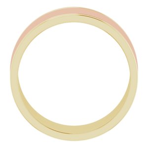 14K Yellow Or White Or Rose Gold Stepped-Edge Inlay Flat Band