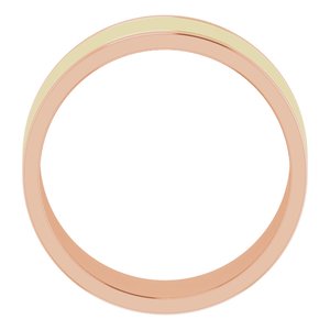 14K Yellow Or White Or Rose Gold Stepped-Edge Inlay Flat Band