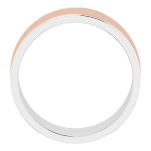 14K Yellow Or White Or Rose Gold Stepped-Edge Inlay Flat Band