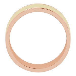 14K Yellow Or White Or Rose Gold Stepped-Edge Inlay Flat Band