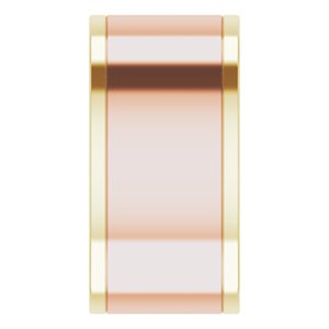 14K Yellow Or White Or Rose Gold Stepped-Edge Inlay Flat Band