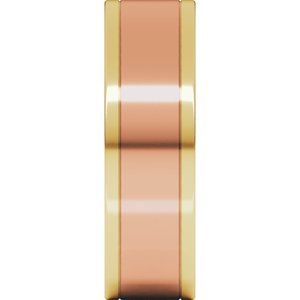 14K Yellow Or White Or Rose Gold Stepped-Edge Inlay Flat Band