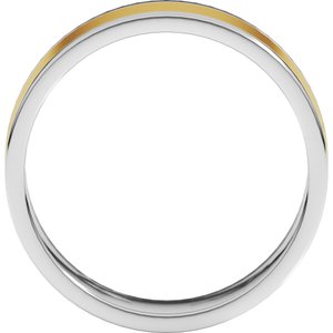 14K White/Yellow Gold 6 Mm Standard Standard Weight Flat Grooves Size 12