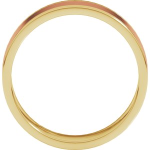 14K Yellow Or White Or Rose Gold Stepped-Edge Inlay Flat Band