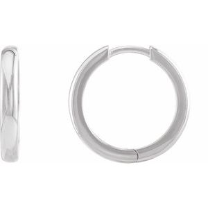 Sterling Silver Pair Hinged Hoop Earrings, Length: 17 Mm, Thickness: 2.39 Mm