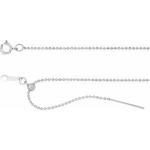 Sterling Silver Spring Ring Adjustable Threader Bead Chain, Length: 16-22 In, Width: 1 Mm