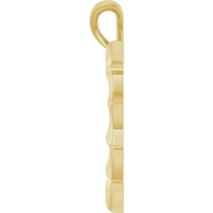 14K Yellow Gold 22.49 X 17.02 Mm Polished Bamboo Heart Pendant