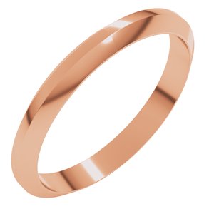 18K Yellow Or White Or Rose Gold Trapezoid Flat Band