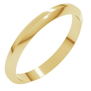 14K Yellow Or White Or Rose Gold Trapezoid Flat Band