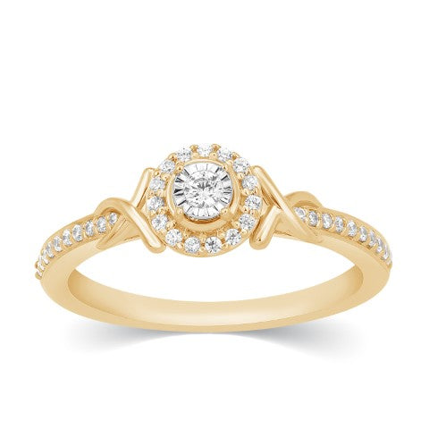 10K Yellow Or White Gold 0.23 Cttw Diamond Ladies Ring