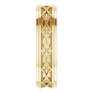 10k Yellow Or White Or Rose Gold Stepped-Edge Sculptural Flat Band