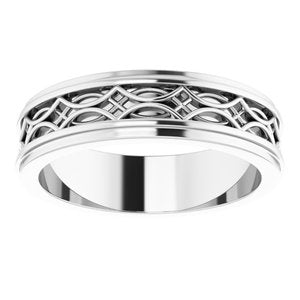 Sterling Silver Stepped-Edge Sculptural Flat Band