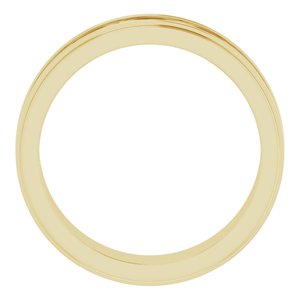 10k Yellow Or White Or Rose Gold Stepped-Edge Sculptural Flat Band