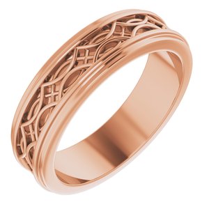 18k Yellow Or White Or Rose Gold Stepped-Edge Sculptural Flat Band