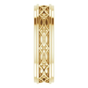 10k Yellow Or White Or Rose Gold Stepped-Edge Sculptural Flat Band