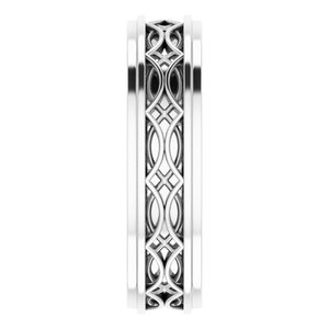 Sterling Silver Stepped-Edge Sculptural Flat Band