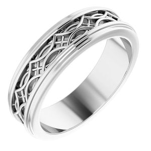 Sterling Silver Stepped-Edge Sculptural Flat Band