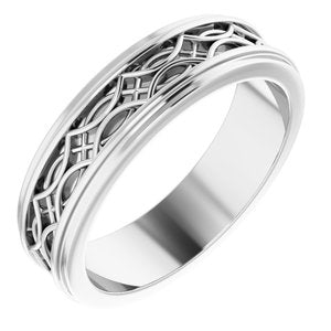 Sterling Silver Stepped-Edge Sculptural Flat Band