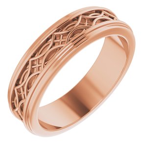 14k Yellow Or White Or Rose Gold Stepped-Edge Sculptural Flat Band