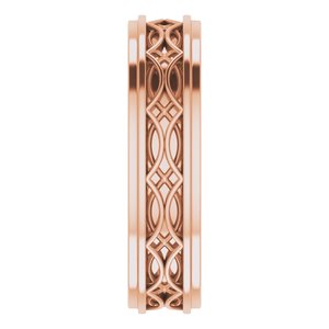 14k Yellow Or White Or Rose Gold Stepped-Edge Sculptural Flat Band