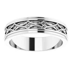Sterling Silver Stepped-Edge Sculptural Flat Band